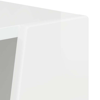 vidaXL Side Shelf High Gloss White 33 x 32 x 100.5 cm Engineered Wood