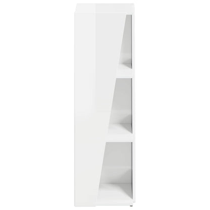 vidaXL Side Shelf High Gloss White 33 x 32 x 100.5 cm Engineered Wood