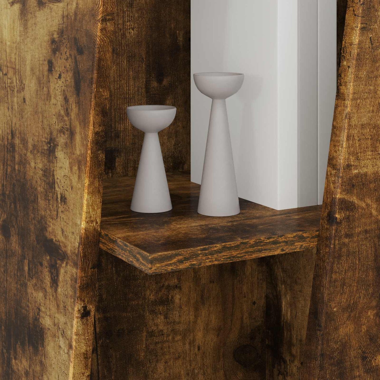 vidaXL Side Shelf 33 x 32 x 100.5 cm Engineered Wood Smoked Oak