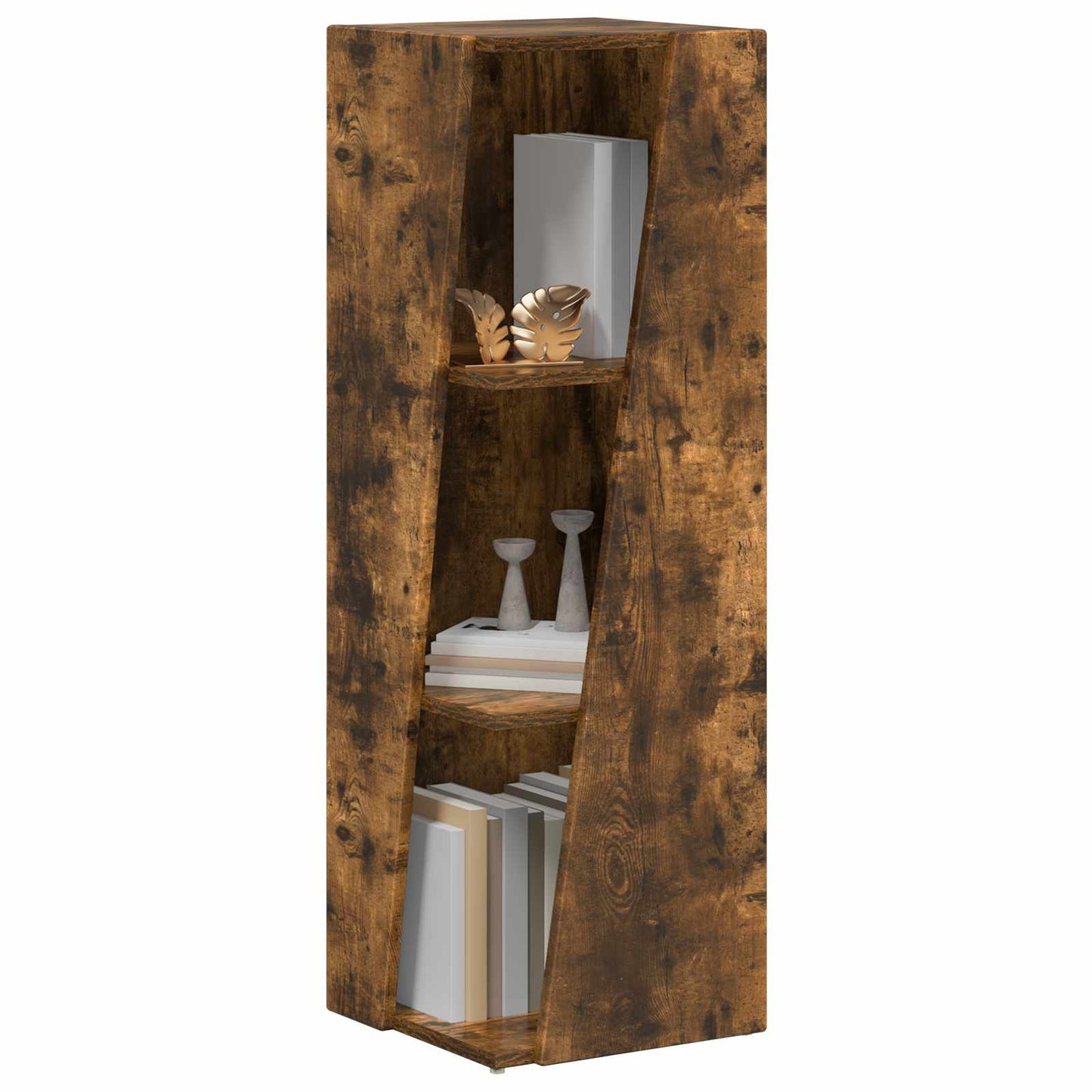 vidaXL Side Shelf 33 x 32 x 100.5 cm Engineered Wood Smoked Oak