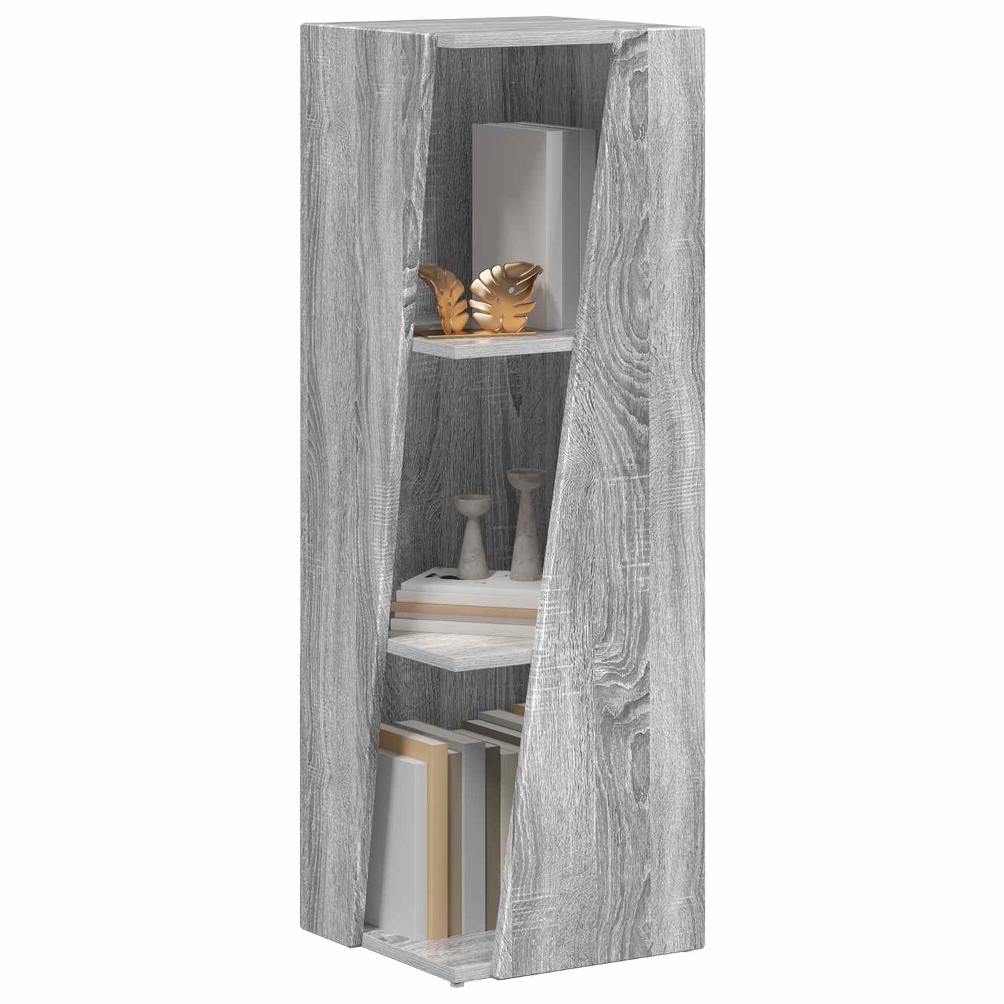 vidaXL Side Shelf 33 x 32 x 100.5 cm Engineered Wood Grey Sonoma