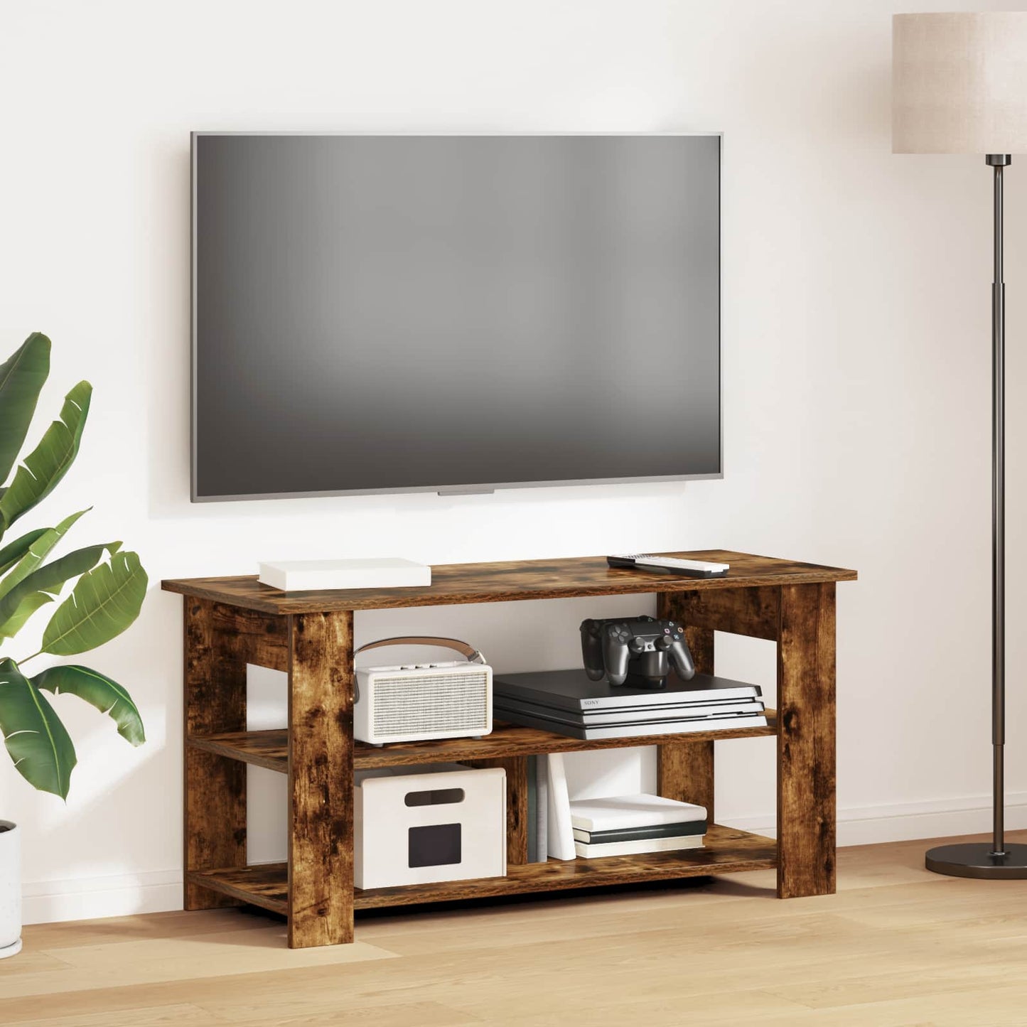vidaXL TV stand Smoked Oak 100 x 40 x 50 cm