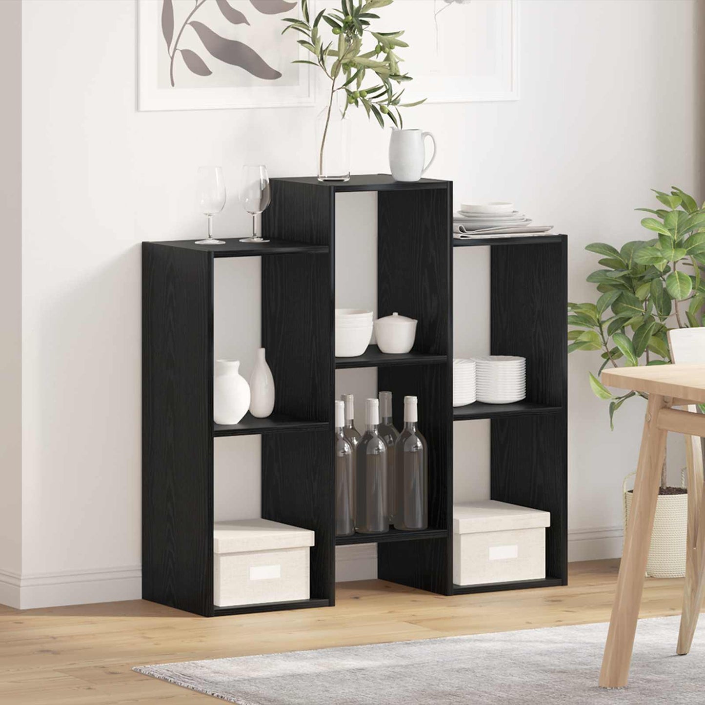 vidaXL Sideboard Black Oak 90 x 30 x 90 cm