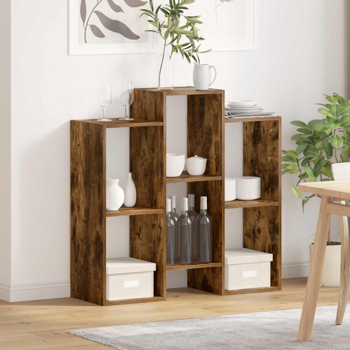 vidaXL Sideboard Smoked Oak 90 x 30 x 90 cm