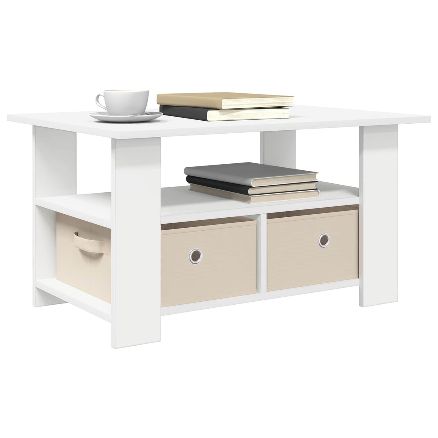 vidaXL Coffee Table White 77 x 55 x 42 cm Engineered Wood