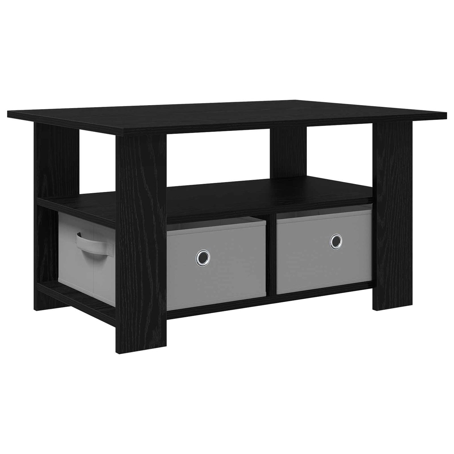 vidaXL Coffee Table Black Oak 77 x 55 x 42 cm Engineered Wood