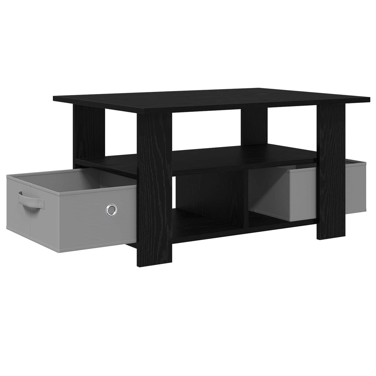 vidaXL Coffee Table Black Oak 77 x 55 x 42 cm Engineered Wood