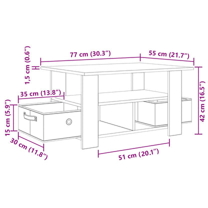 vidaXL Coffee Table Concrete Grey 77 x 55 x 42 cm Engineered Wood