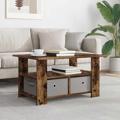 vidaXL Coffee Table Smoked Oak 77 x 55 x 42 cm Engineered Wood