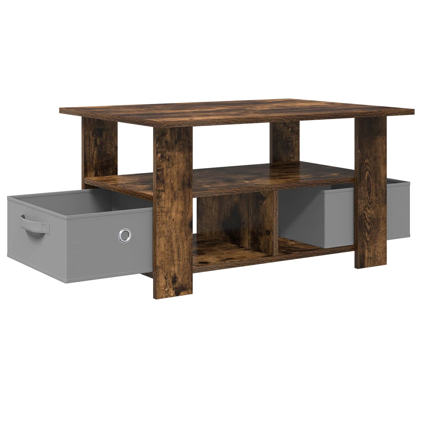 vidaXL Coffee Table Smoked Oak 77 x 55 x 42 cm Engineered Wood