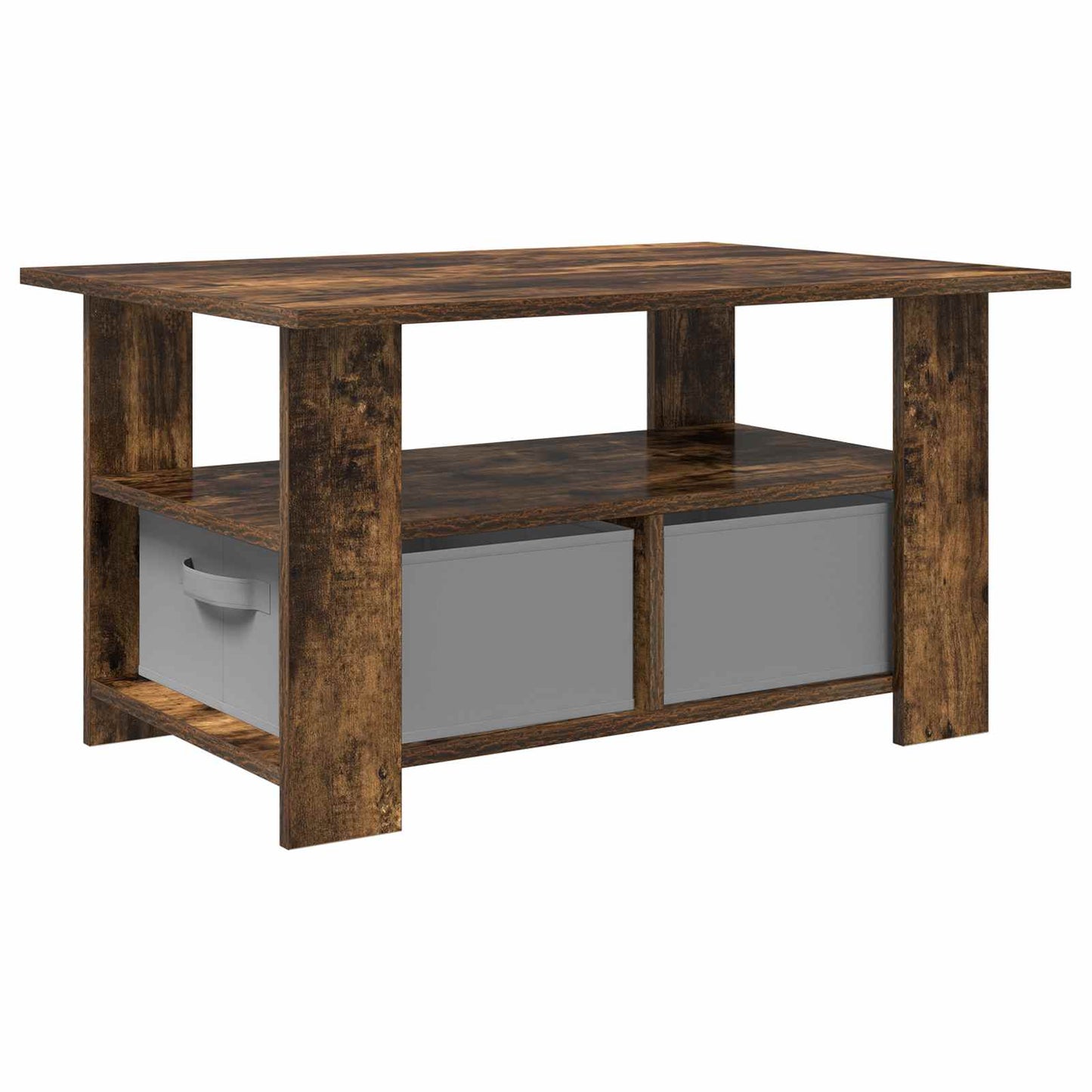 vidaXL Coffee Table Smoked Oak 77 x 55 x 42 cm Engineered Wood