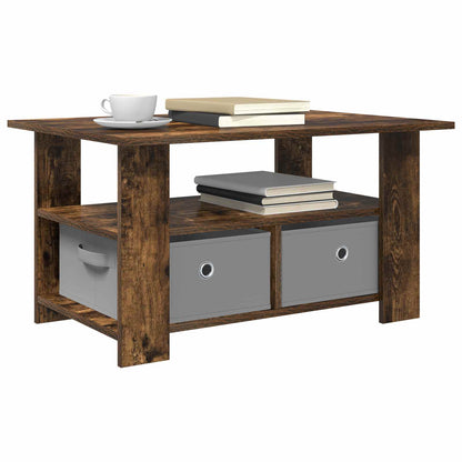 vidaXL Coffee Table Smoked Oak 77 x 55 x 42 cm Engineered Wood