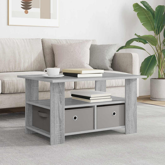 vidaXL Coffee Table Grey Sonoma 77 x 55 x 42 cm Engineered Wood
