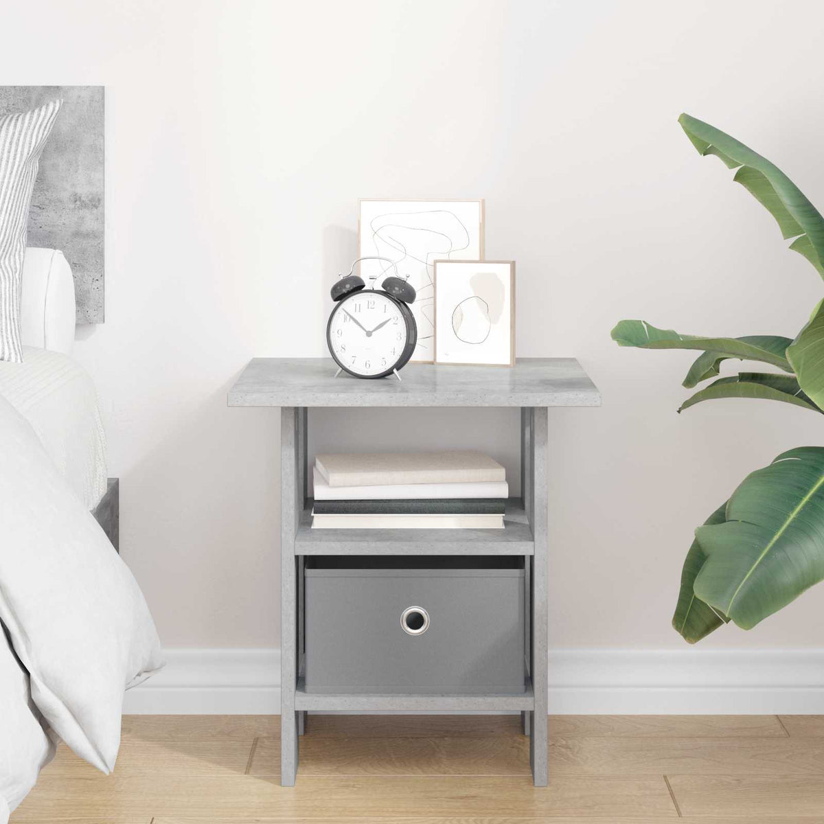 vidaXL Bedside Table Concrete Grey 41 x 40 x 45 cm Engineered Wood