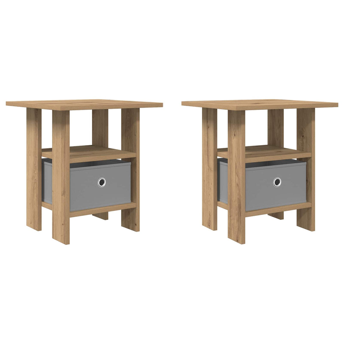 vidaXL Bedside Table 2 pcs Artisan Oak 41 x 40 x 45 cm Engineered Wood