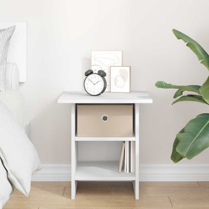 vidaXL Bedside Table with Drawer White 41 x 40 x 45 cm Engineered Wood
