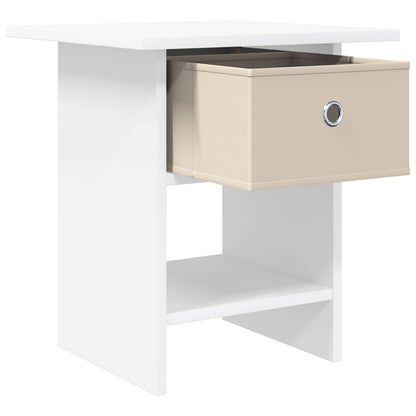 vidaXL Bedside Table with Drawer White 41 x 40 x 45 cm Engineered Wood