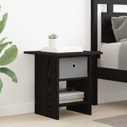 vidaXL Bedside Table 2 pcs Black Oak 41 x 40 x 45 cm Engineered Wood