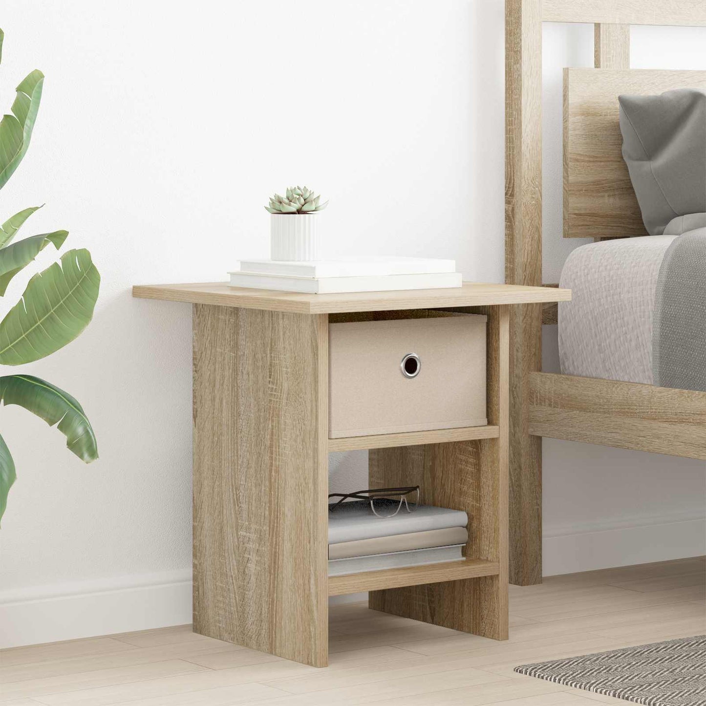 vidaXL Bedside Table Sonoma Oak 41 x 40 x 45 cm Engineered Wood