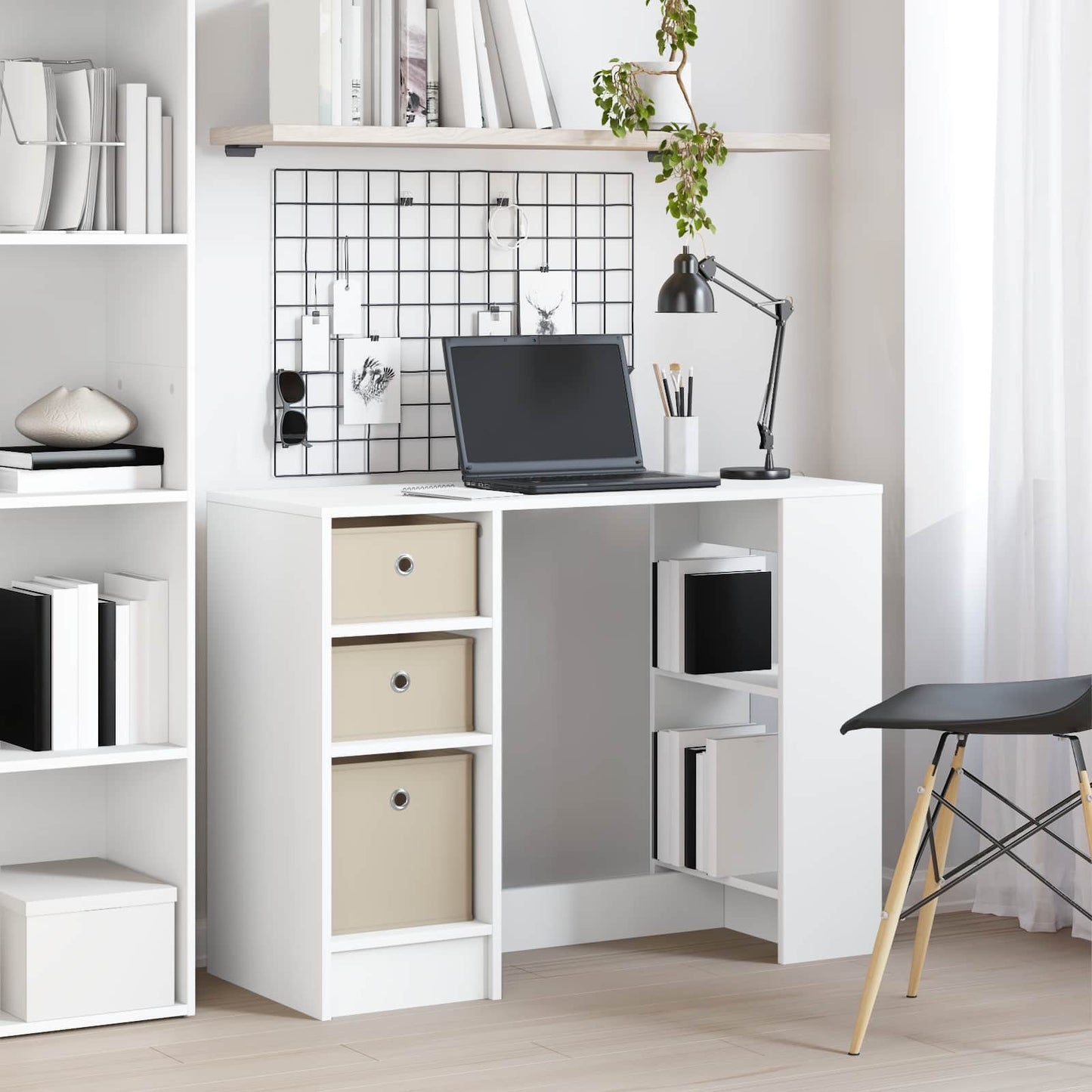 vidaXL Desk with Drawer White 100 x 40 x 75 cm Engineered Wood