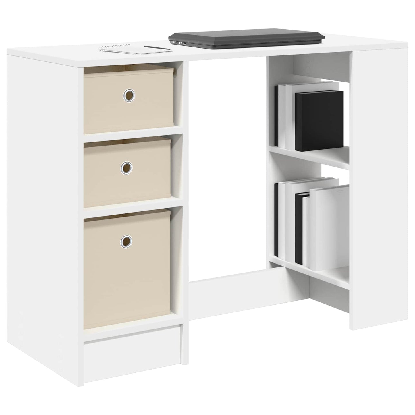 vidaXL Desk with Drawer White 100 x 40 x 75 cm Engineered Wood