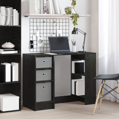 vidaXL Desk with Drawer Black Oak 100 x 40 x 75 cm Engineered Wood