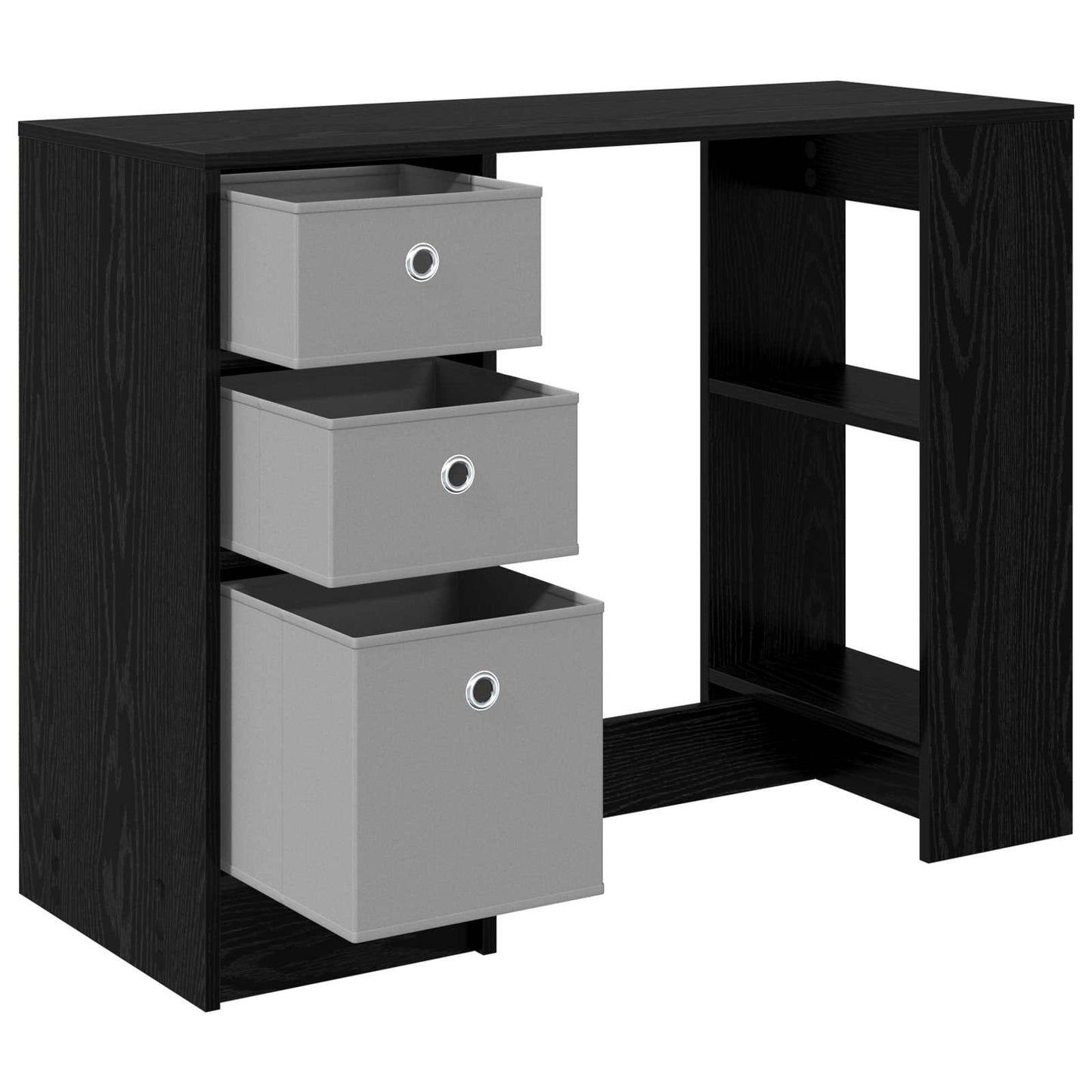 vidaXL Desk with Drawer Black Oak 100 x 40 x 75 cm Engineered Wood