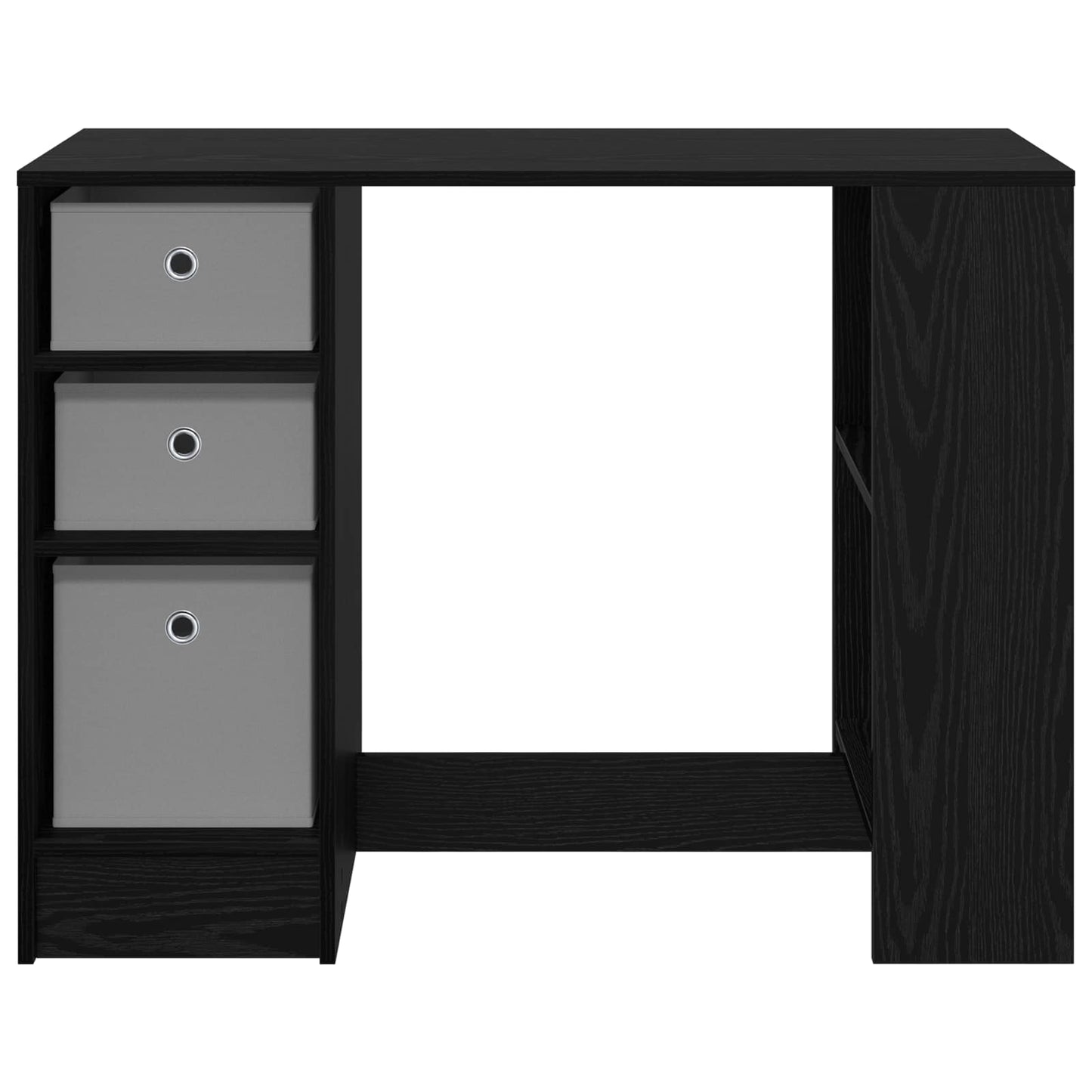 vidaXL Desk with Drawer Black Oak 100 x 40 x 75 cm Engineered Wood