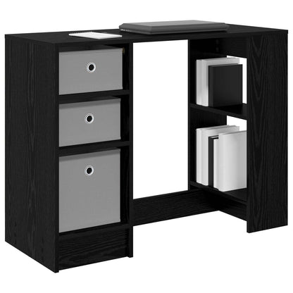 vidaXL Desk with Drawer Black Oak 100 x 40 x 75 cm Engineered Wood