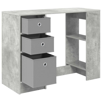 vidaXL Desk with Drawer Concrete Grey 100 x 40 x 75 cm Engineered Wood