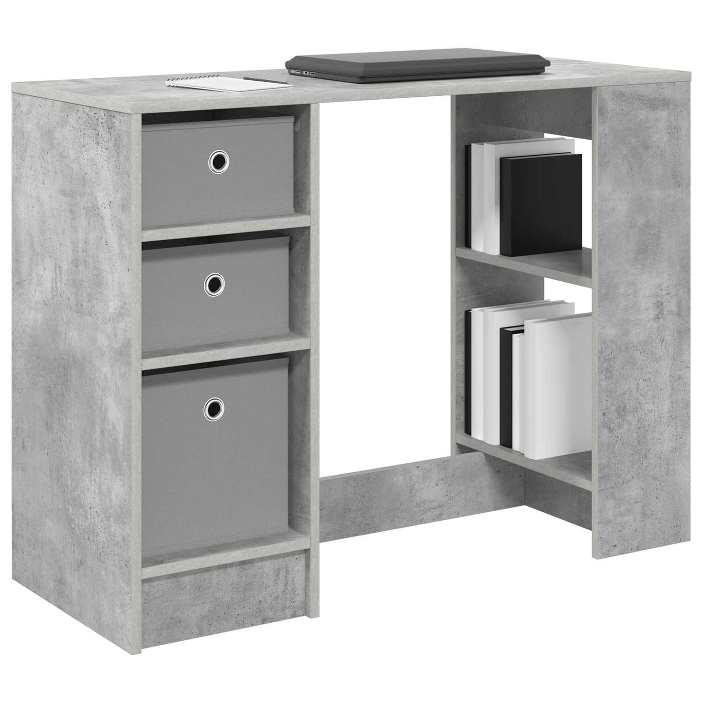 vidaXL Desk with Drawer Concrete Grey 100 x 40 x 75 cm Engineered Wood