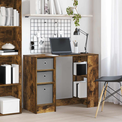 vidaXL Desk with Drawer Smoked Oak 100 x 40 x 75 cm Engineered Wood