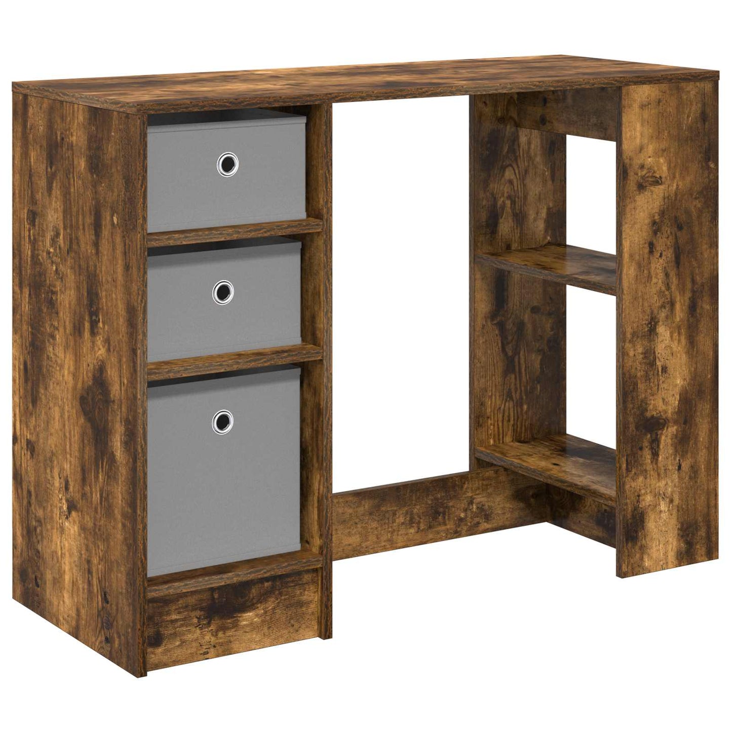 vidaXL Desk with Drawer Smoked Oak 100 x 40 x 75 cm Engineered Wood