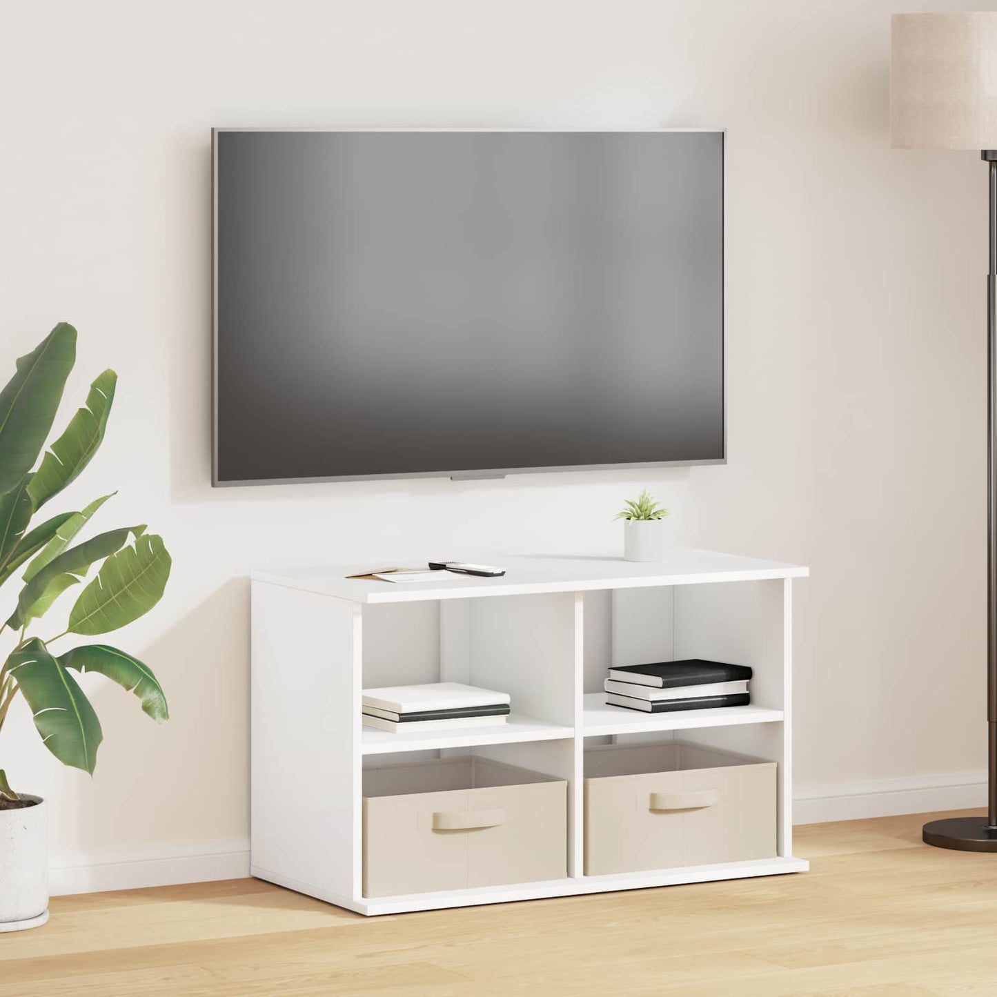 vidaXL TV stand with Drawer White 79 x 40 x 48 cm