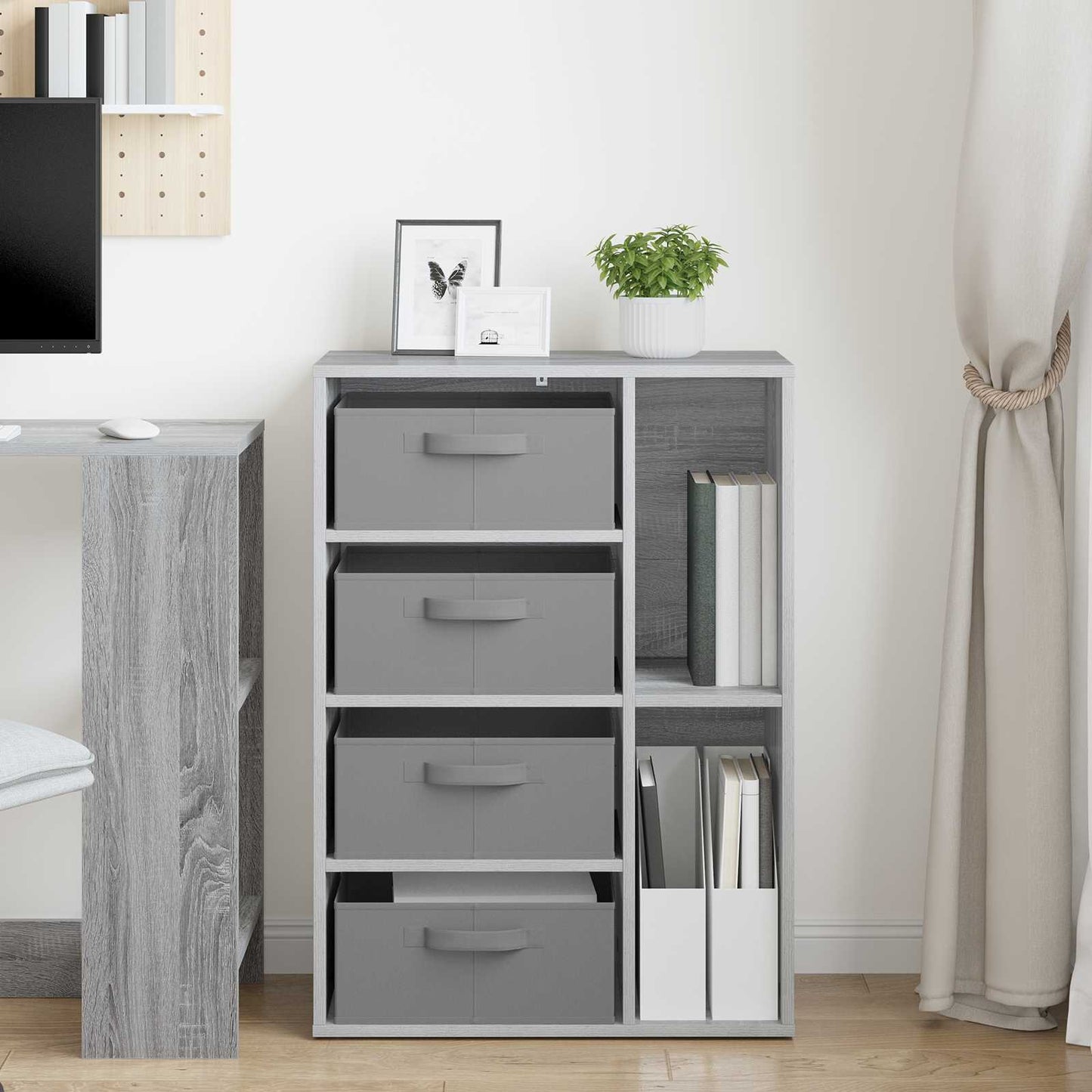 vidaXL Sideboard Grey Sonoma 60 x 33.5 x 84 cm