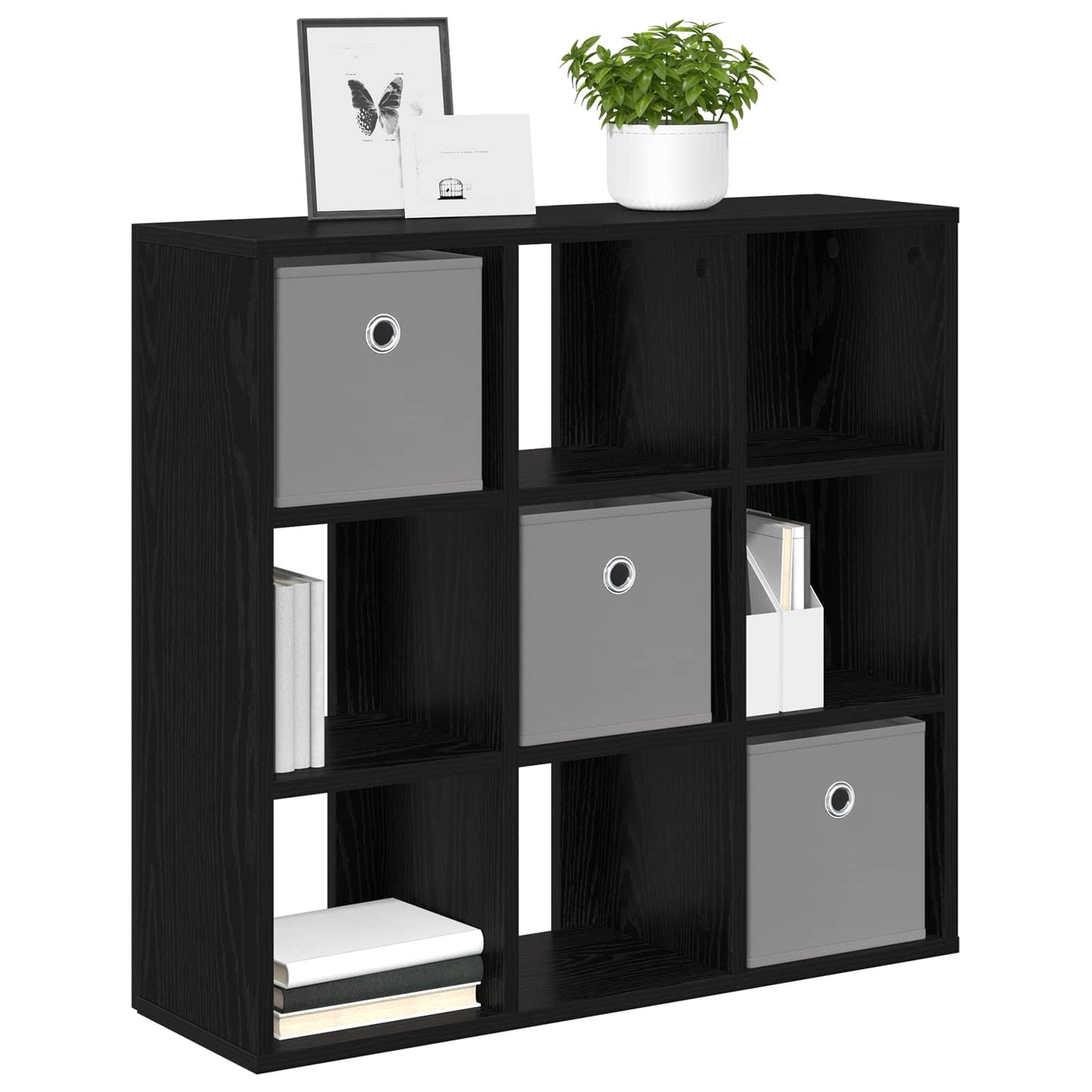 vidaXL Sideboard with Drawer Black Oak 73.5 x 24 x 69.5 cm