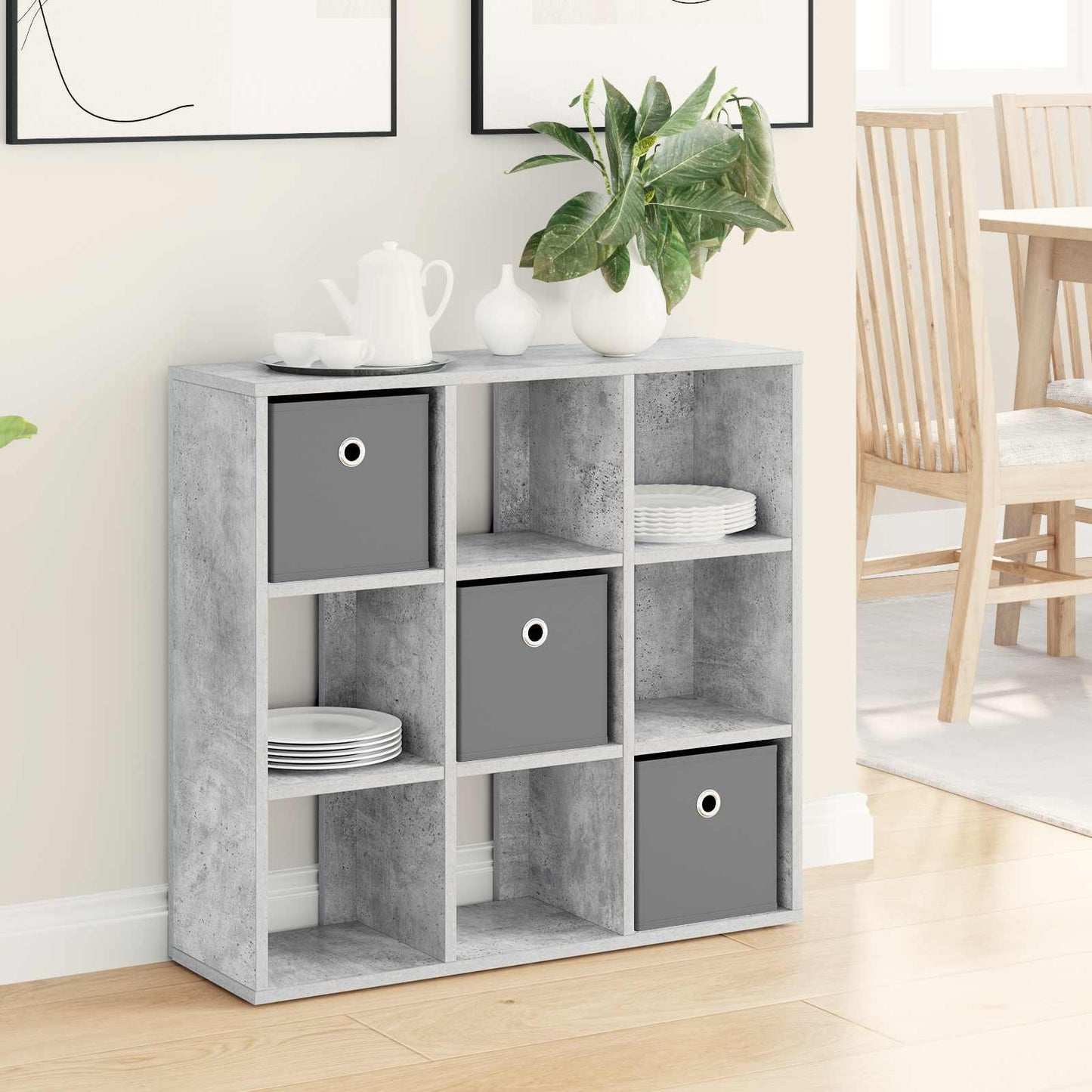vidaXL Sideboard with Drawer Concrete Grey 73.5 x 24 x 69.5 cm