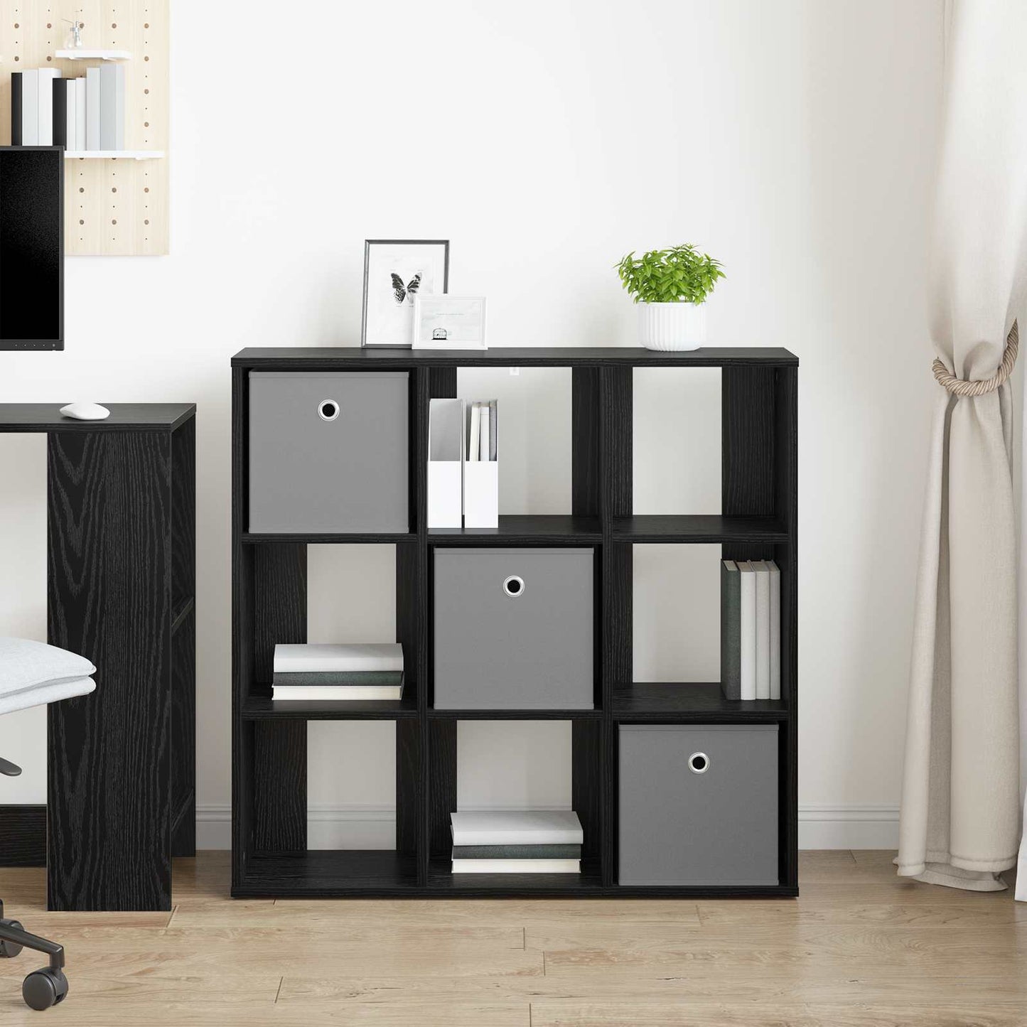 vidaXL Sideboard with Drawer Black Oak 88.5 x 29 x 84.5 cm