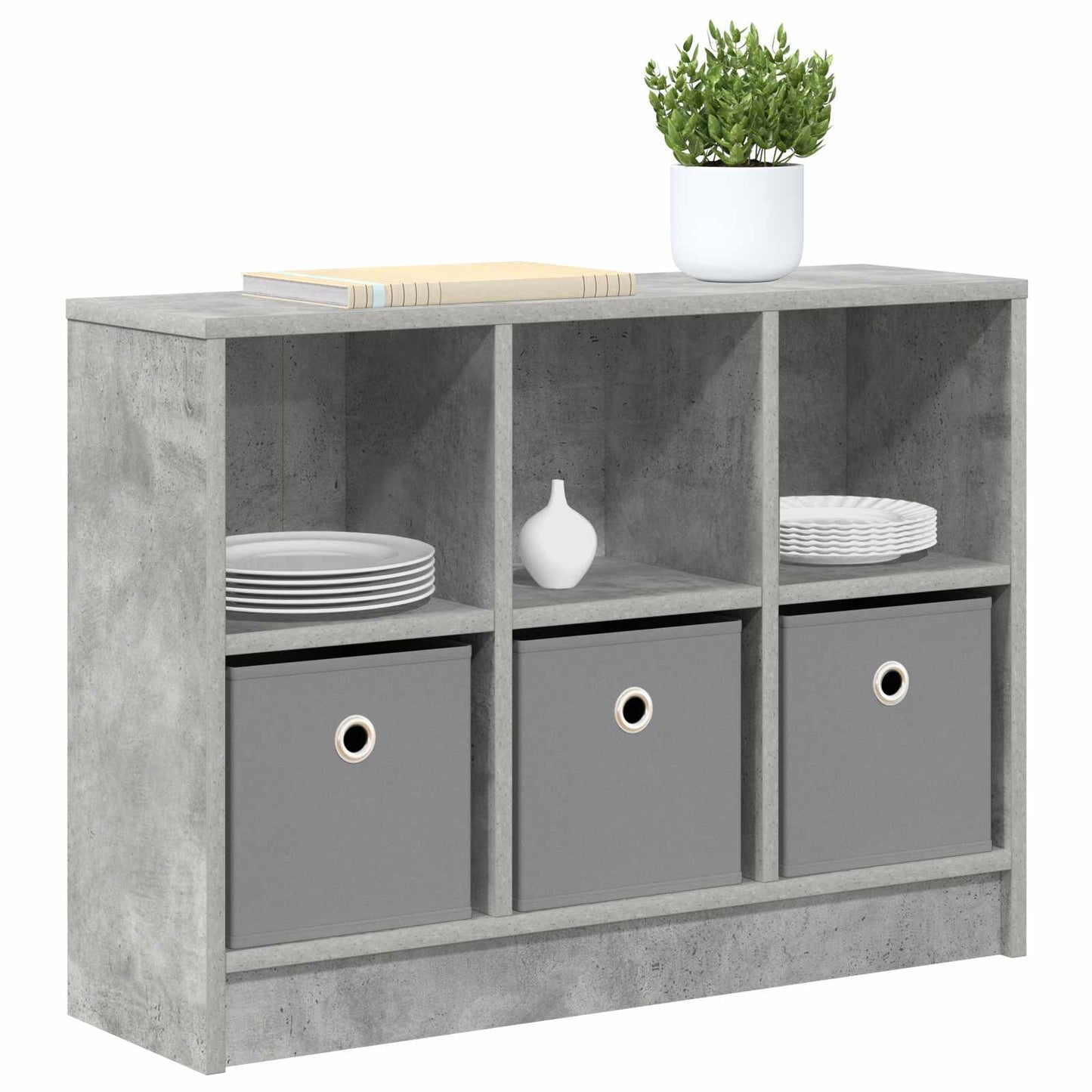 vidaXL Sideboard with Drawer Concrete Grey 73.5 x 22.5 x 53.5 cm