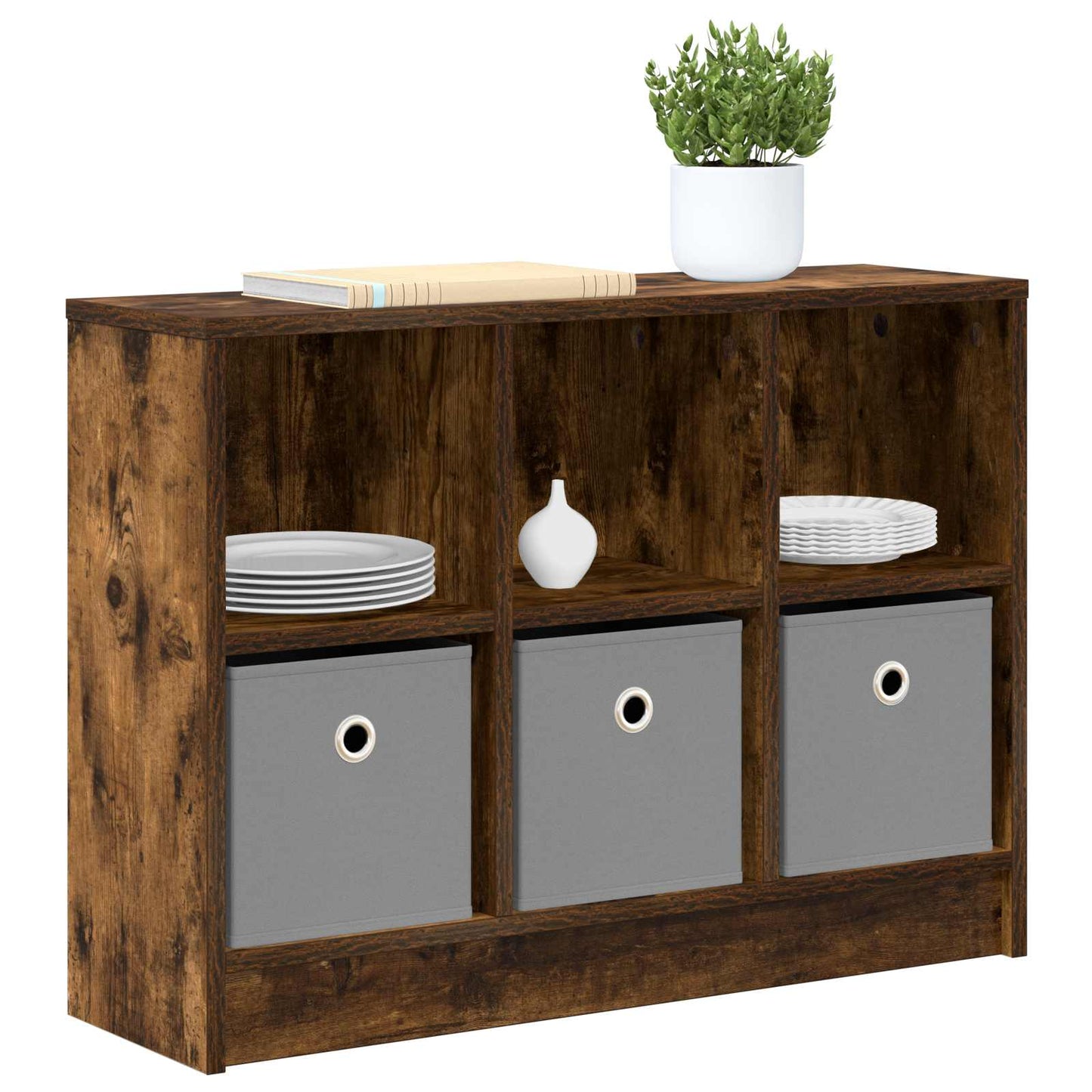 vidaXL Sideboard with Drawer Smoked Oak 73.5 x 22.5 x 53.5 cm