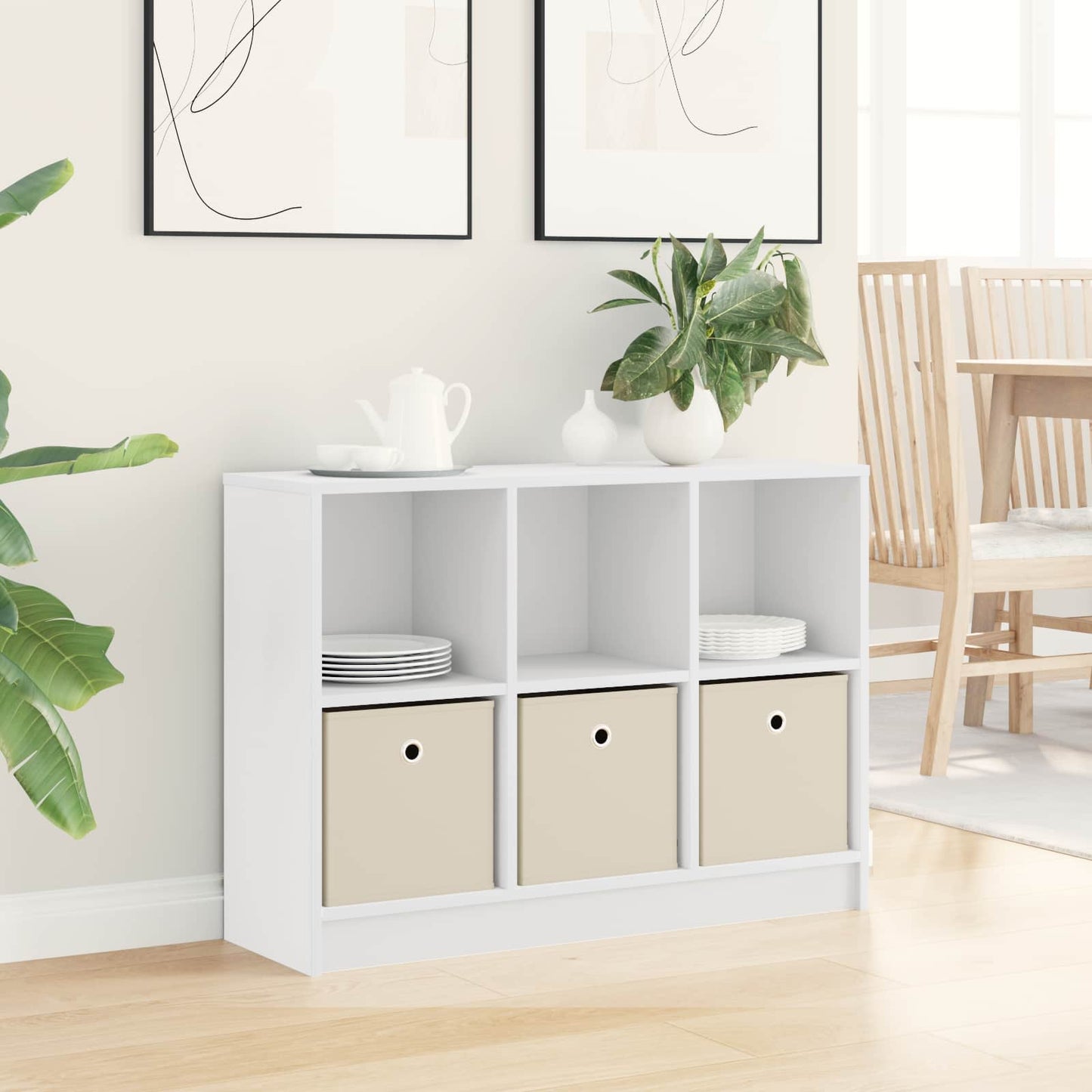 vidaXL Sideboard with Drawer White 88.5 x 27.5 x 63.5 cm