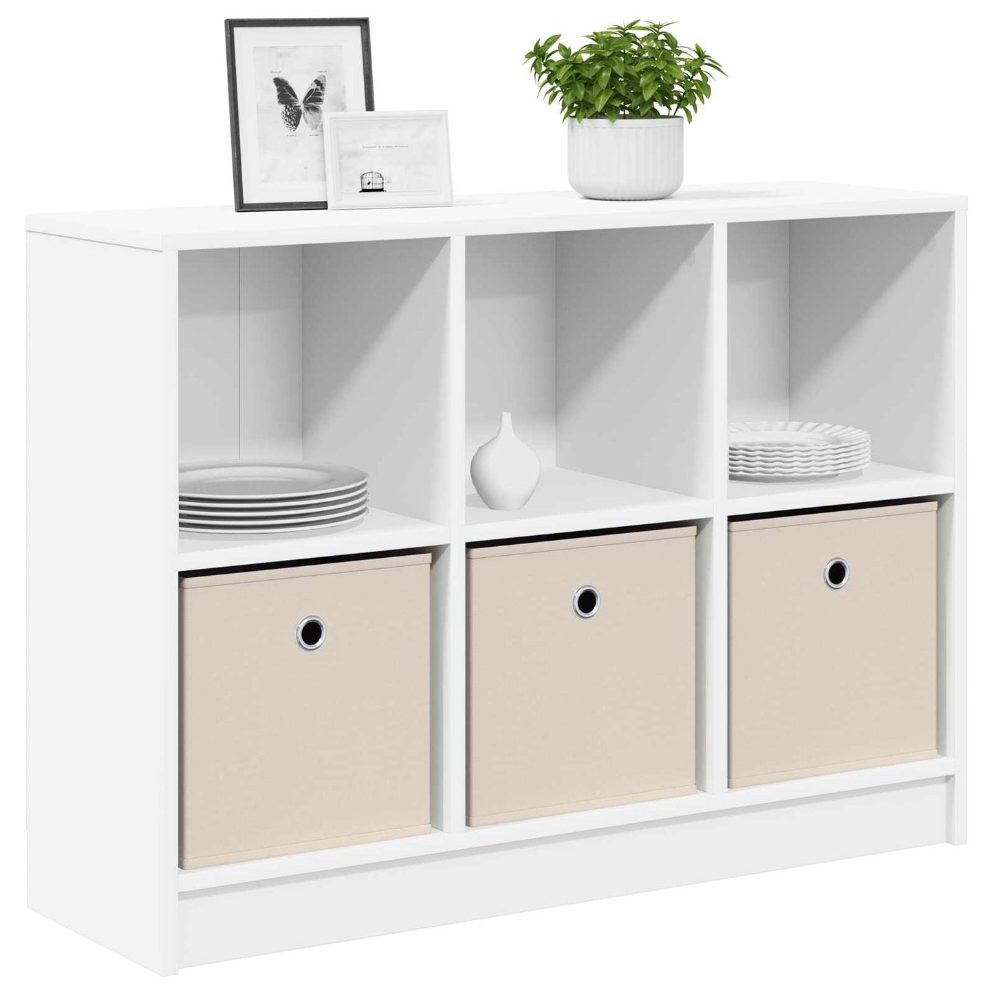 vidaXL Sideboard with Drawer White 88.5 x 27.5 x 63.5 cm