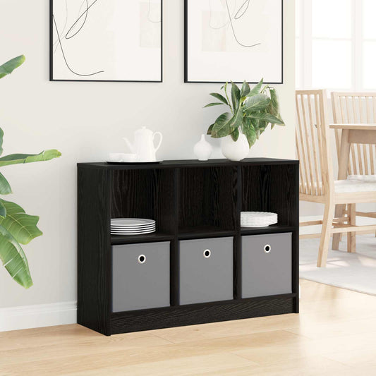 vidaXL Sideboard with Drawer Black Oak 88.5 x 27.5 x 63.5 cm