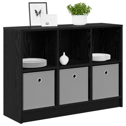vidaXL Sideboard with Drawer Black Oak 88.5 x 27.5 x 63.5 cm