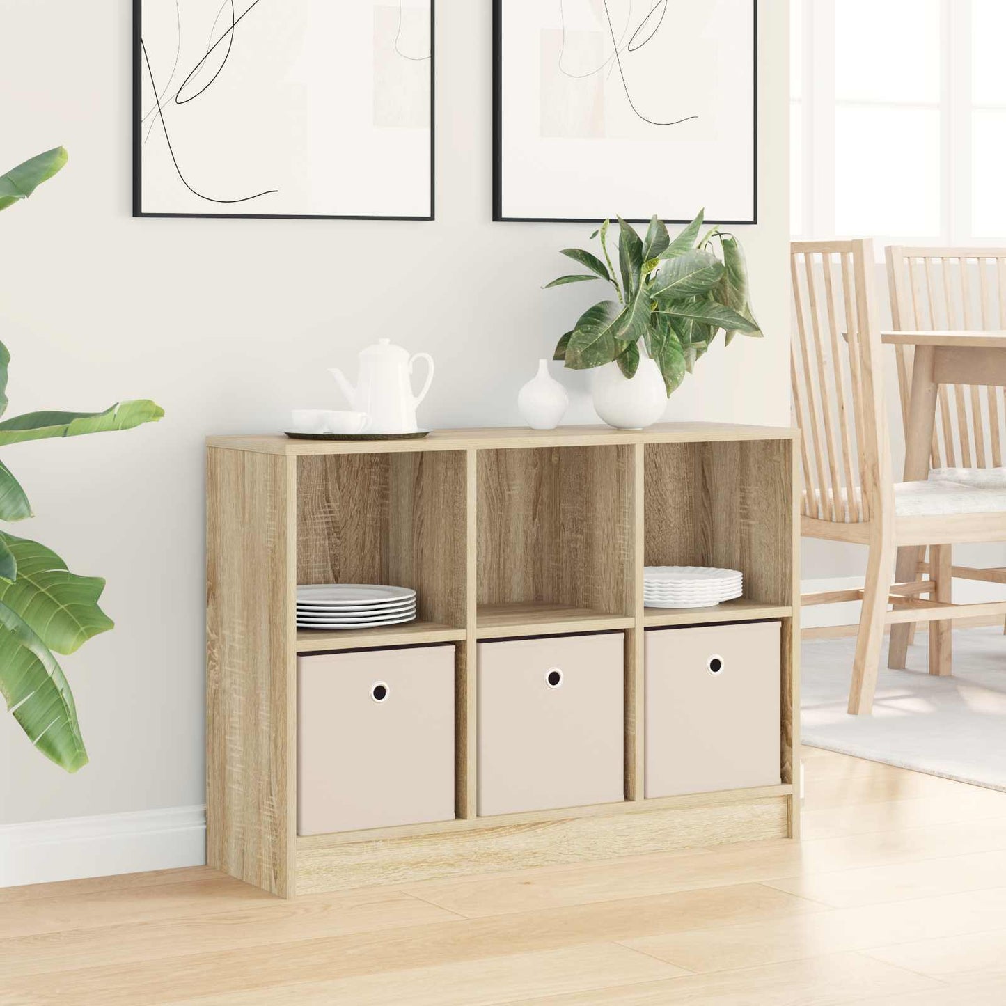 vidaXL Sideboard with Drawer Sonoma Oak 88.5 x 27.5 x 63.5 cm