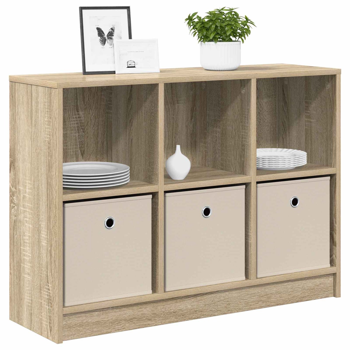 vidaXL Sideboard with Drawer Sonoma Oak 88.5 x 27.5 x 63.5 cm