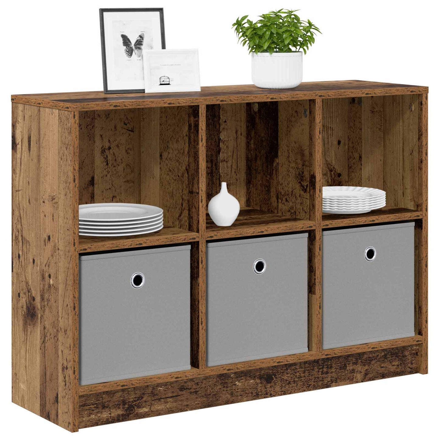 vidaXL Sideboard with Drawer Old Wood 88.5 x 27.5 x 63.5 cm