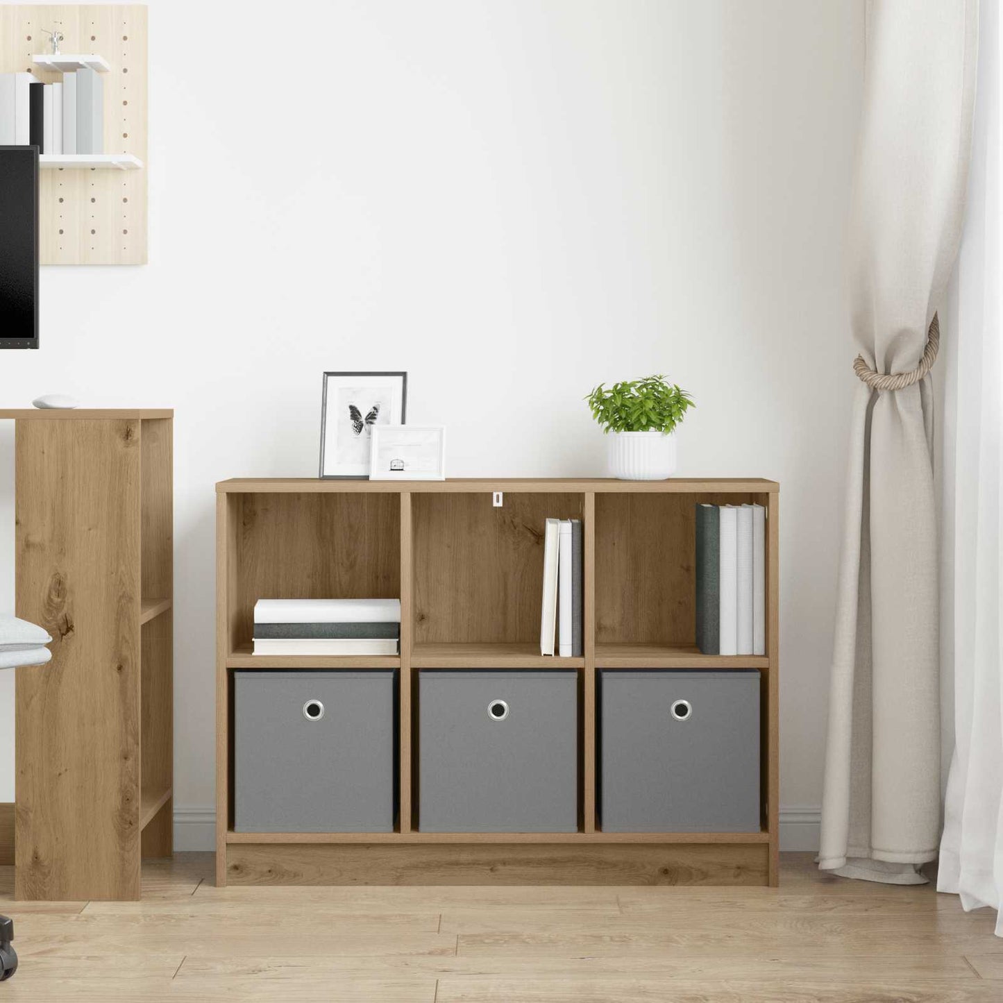 vidaXL Sideboard with Drawer Artisan Oak 88.5 x 27.5 x 63.5 cm