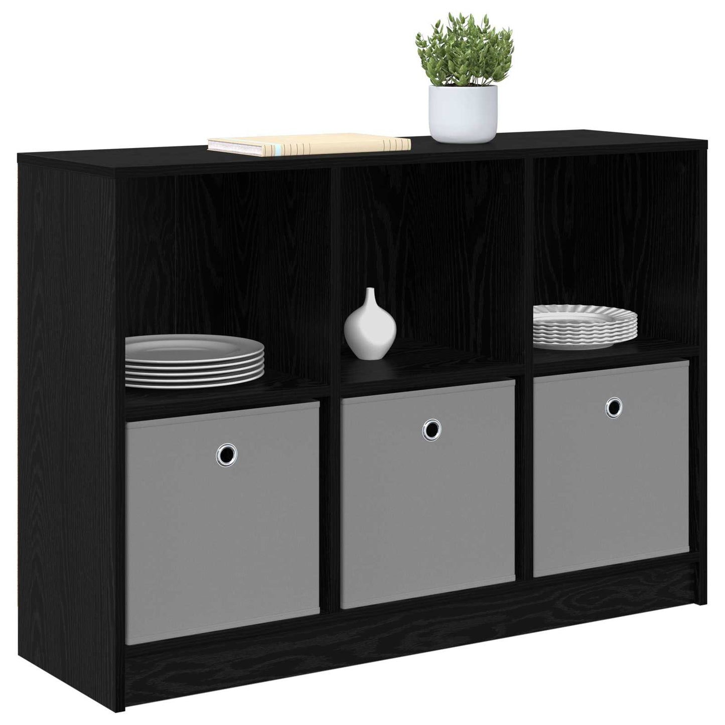 vidaXL Sideboard with Drawer Black Oak 102 x 32 x 73.5 cm