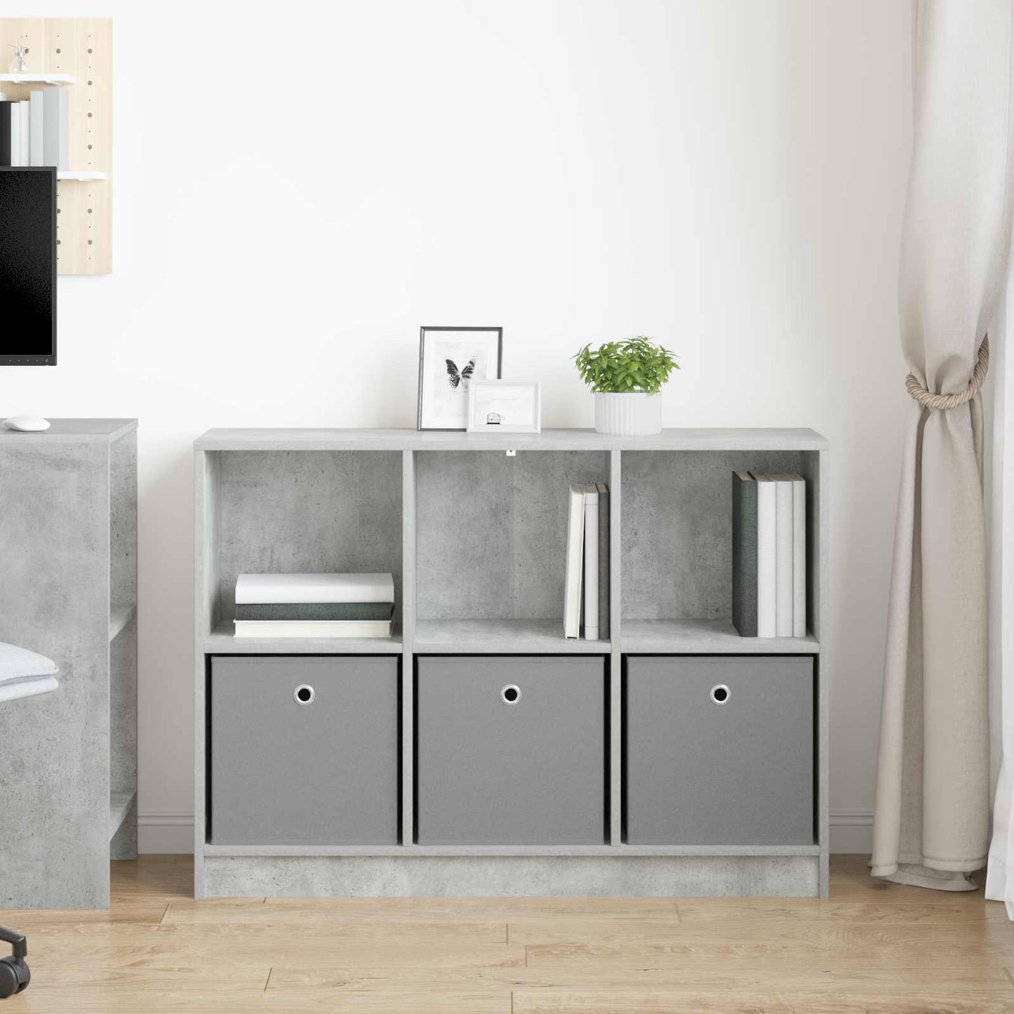 vidaXL Sideboard with Drawer Concrete Grey 102 x 32 x 73.5 cm